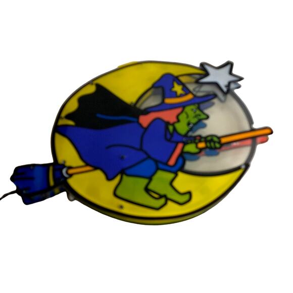 Vintage Halloween Witch By The Moon Holiday Light Window Display READ - Picture 3 of 9